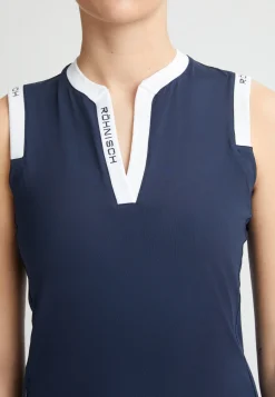 Abby Sleeveless Dress, Navy/White