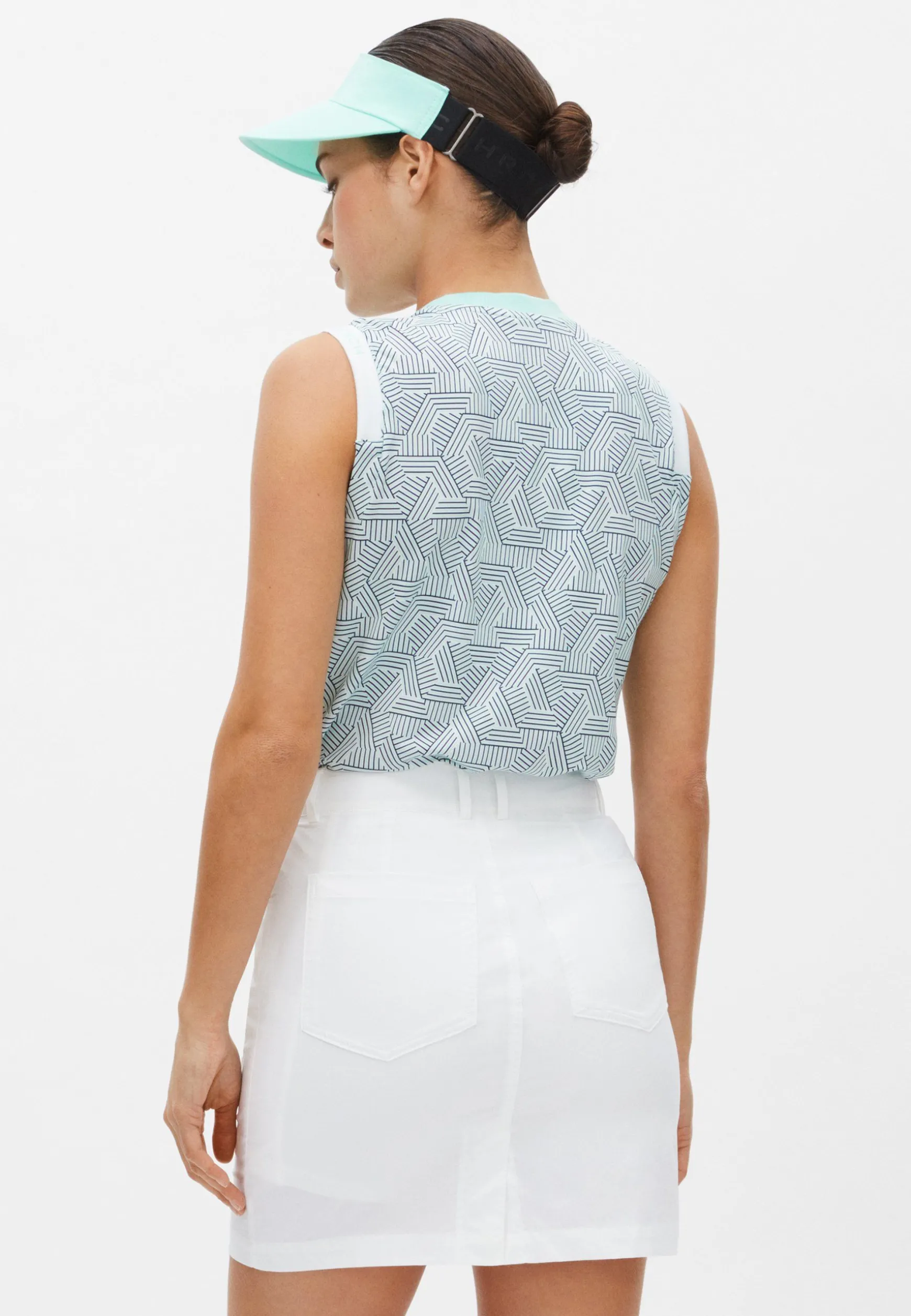 Abby Sleeveless Top, Hexagon Mint