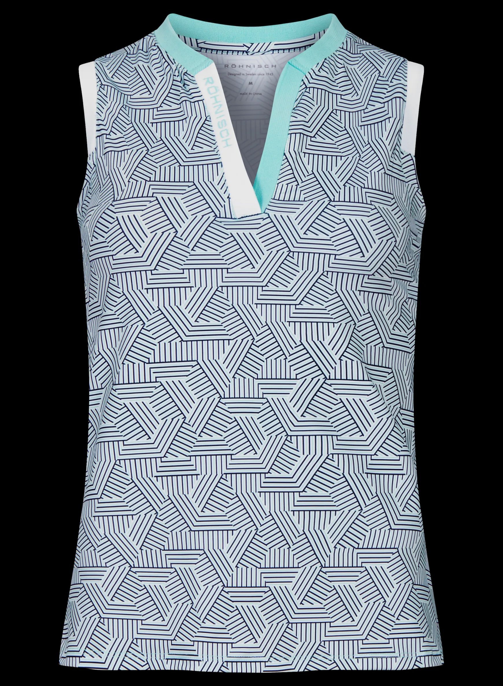 Abby Sleeveless Top, Hexagon Mint