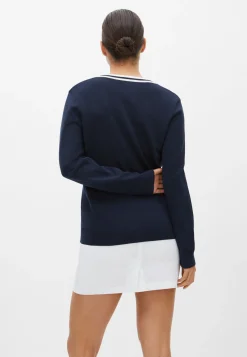 Adele Knitted Sweater, Navy/White