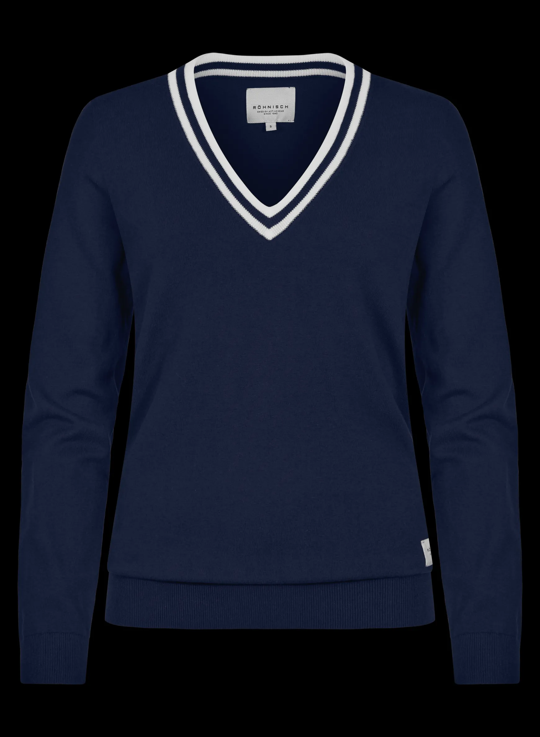 Adele Knitted Sweater, Navy/White
