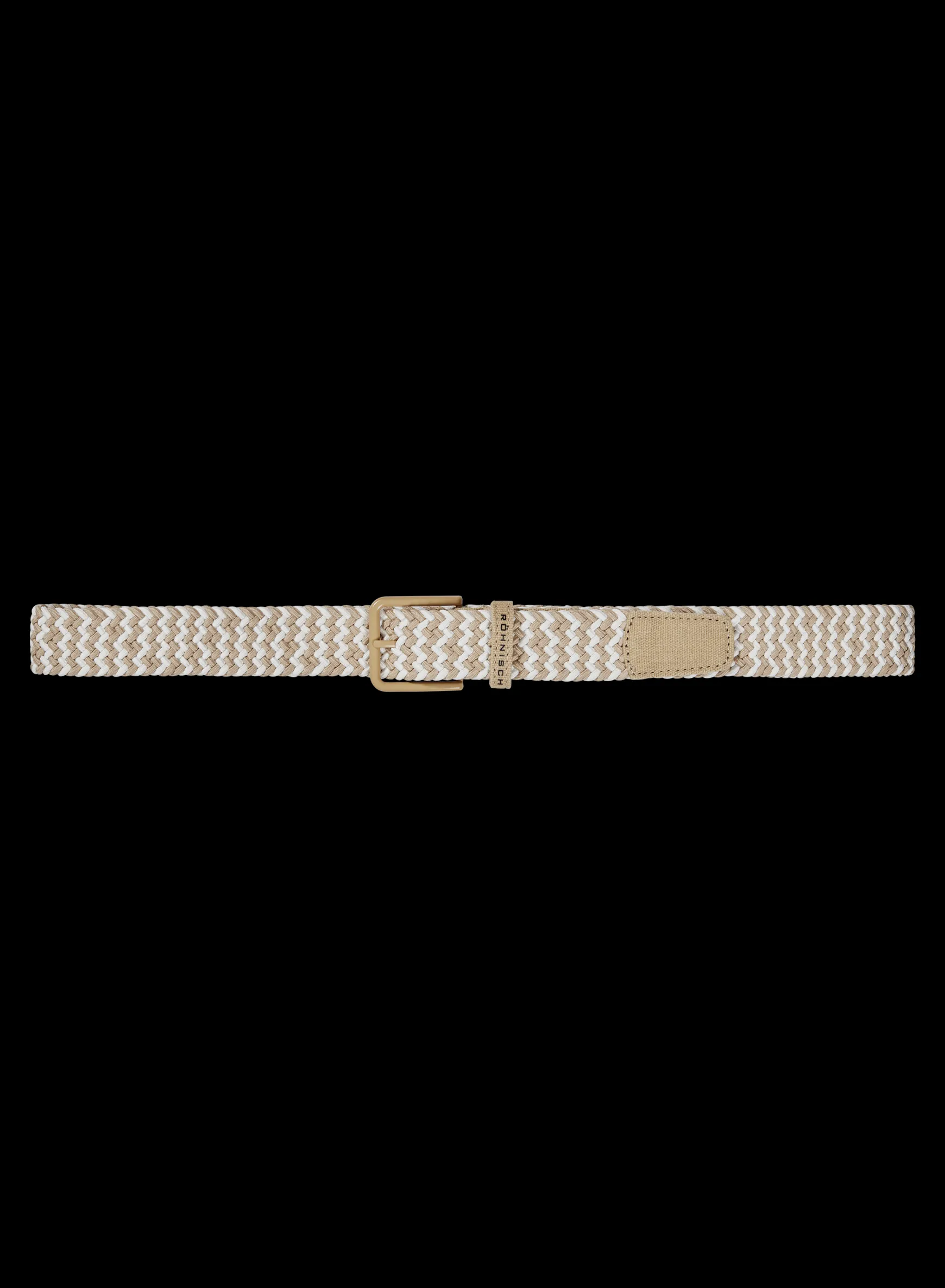 Braided Stretch Belt, Beige Sand