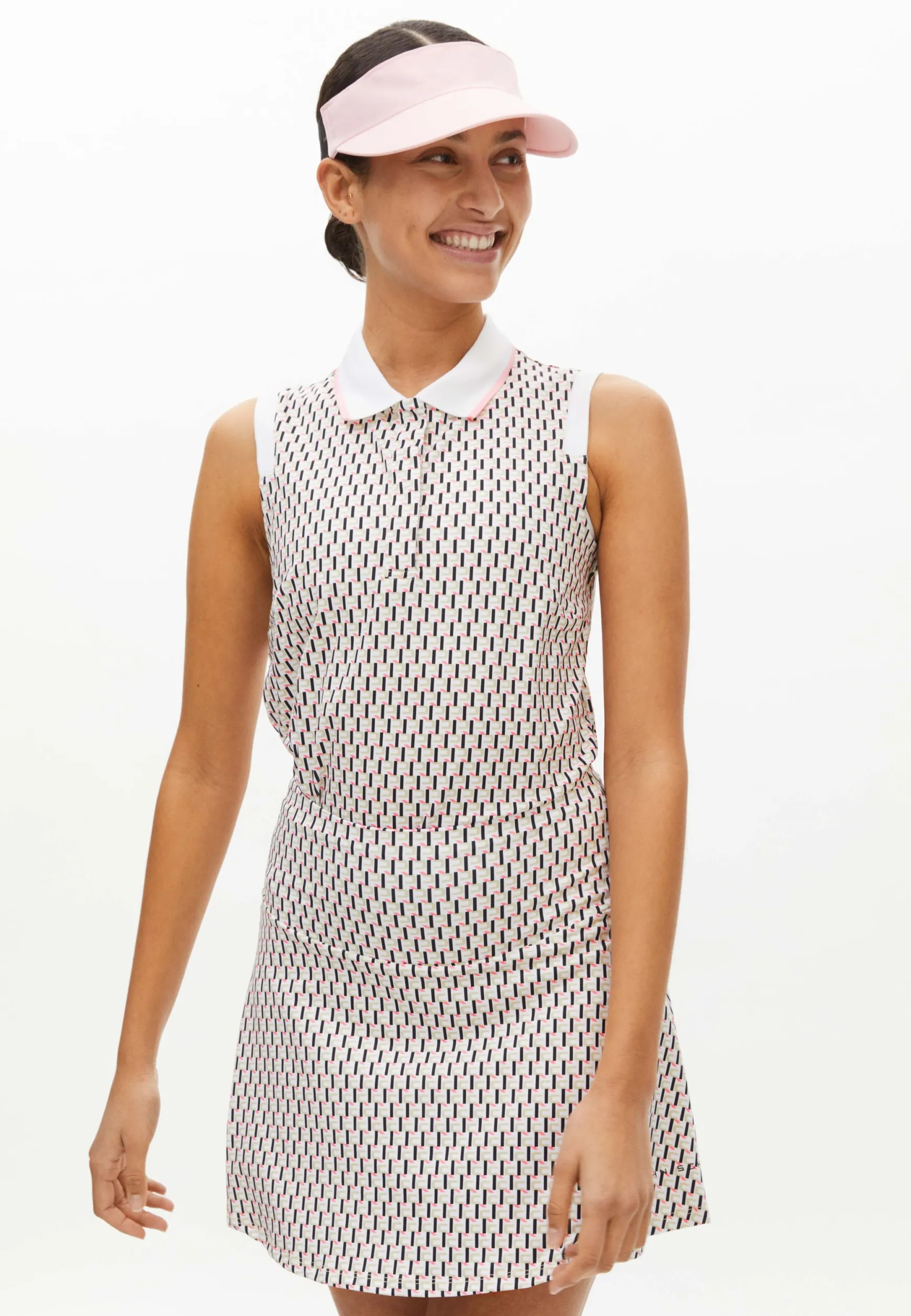 Deni Sleeveless Poloshirt, Logo Beige