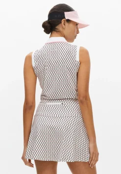 Deni Sleeveless Poloshirt, Logo Beige