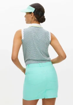 Deni Sleeveless Poloshirt, Logo Mint