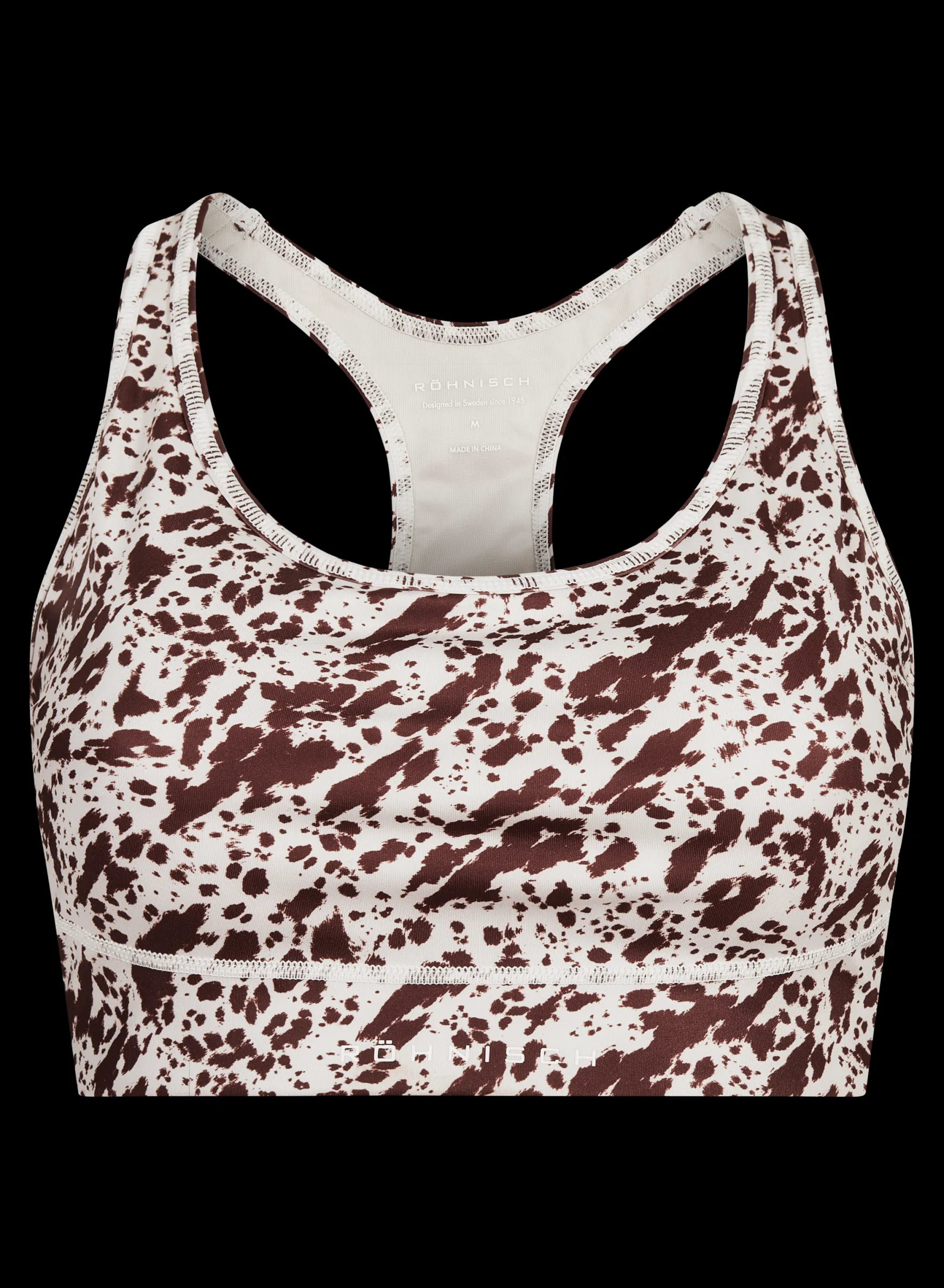 Flattering Printed Sportsbra, Micro Beetle Print