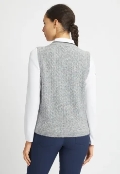 Ina Knitted Vest, Grey Melange