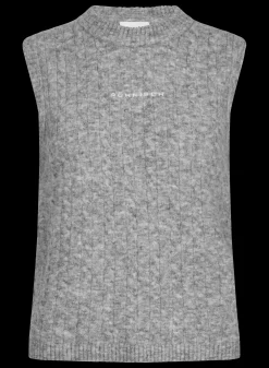 Ina Knitted Vest, Grey Melange