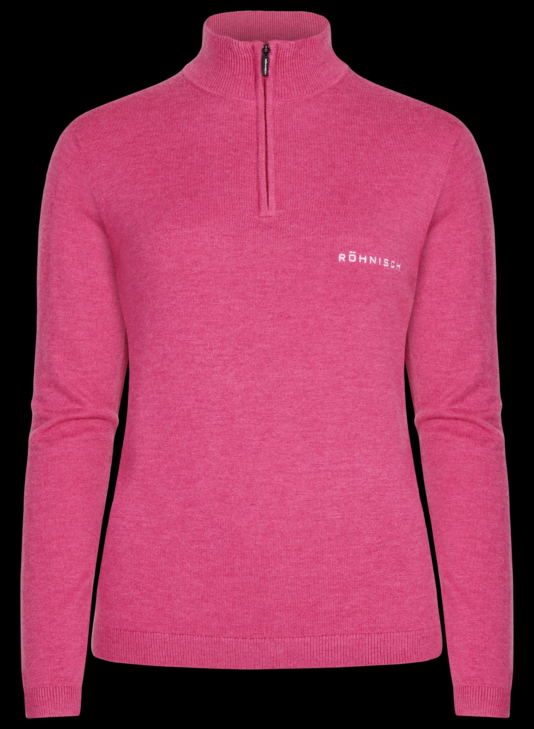 Kora Knitted Half Zip, Carmine Rose