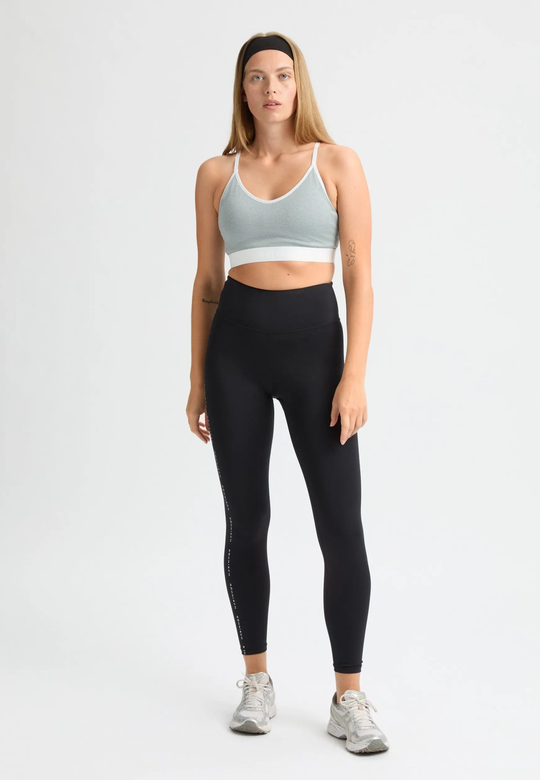 Logo High Waist Tights, Black