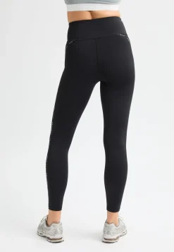 Logo High Waist Tights, Black