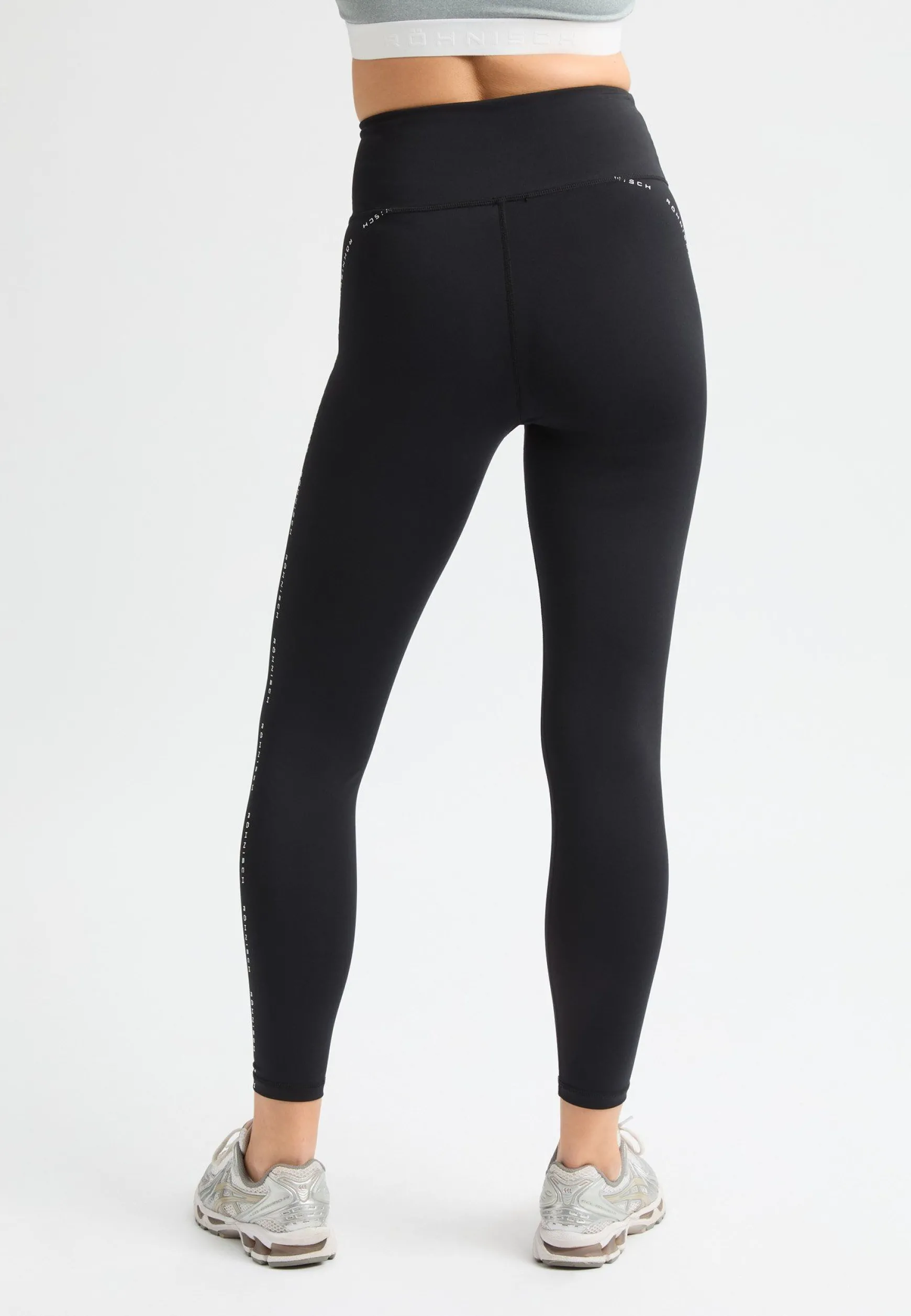 Logo High Waist Tights, Black