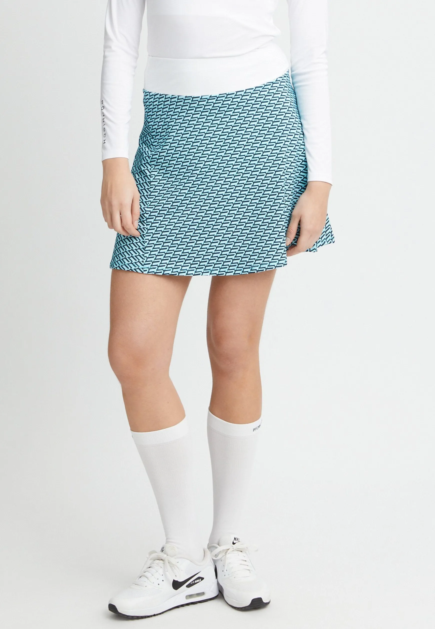 Luna Long Skort, Capri Blue Retro R Mono