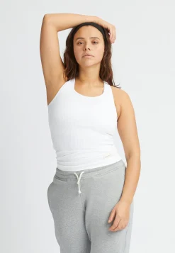 Micro Rib Singlet, White