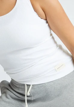 Micro Rib Singlet, White