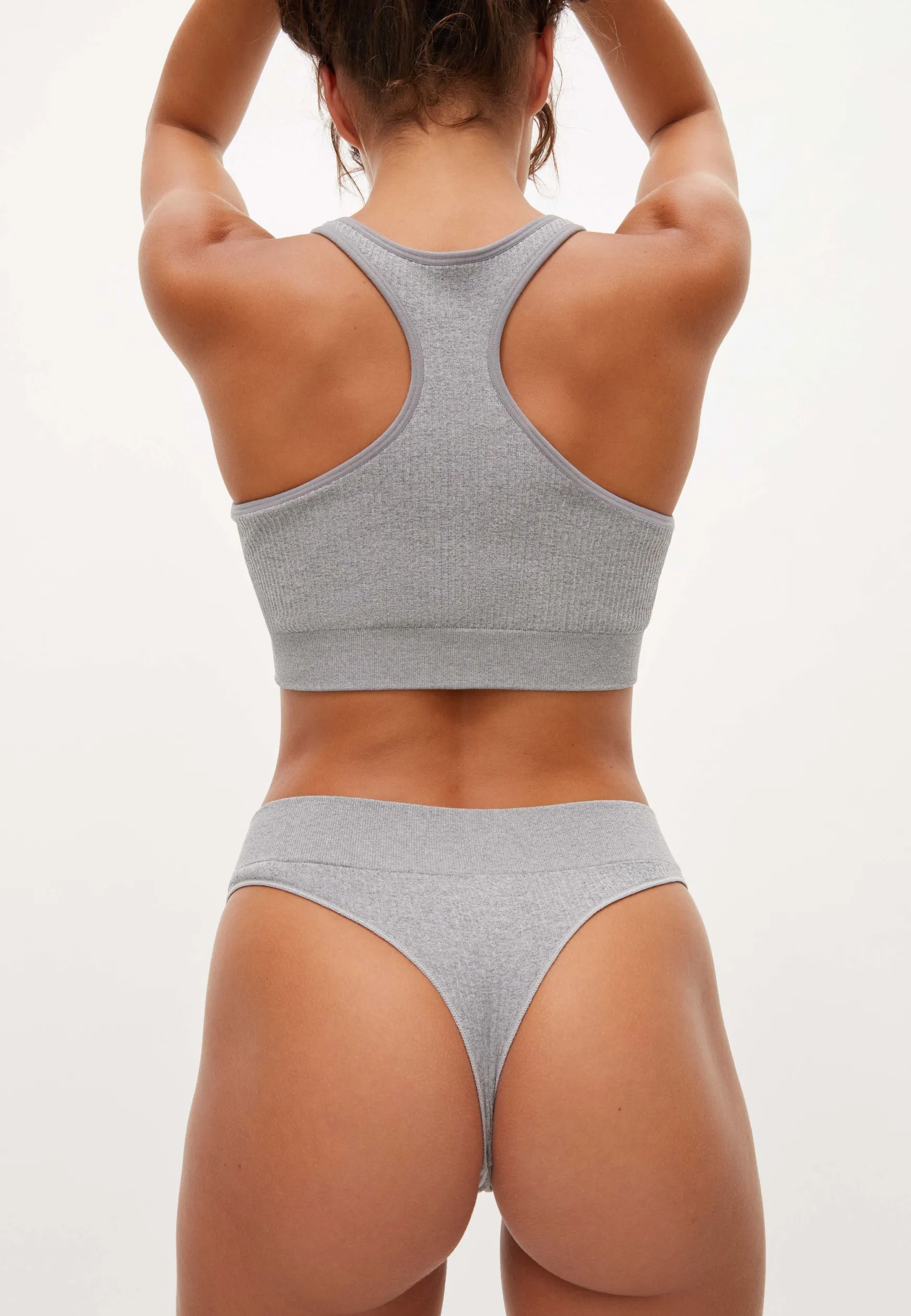 Micro Rib Soft Bra, Grey Melange