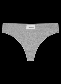 Micro Rib String, Grey Melange