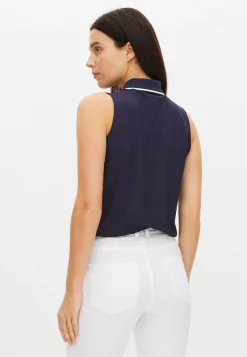Miriam Sleeveless Poloshirt, Navy