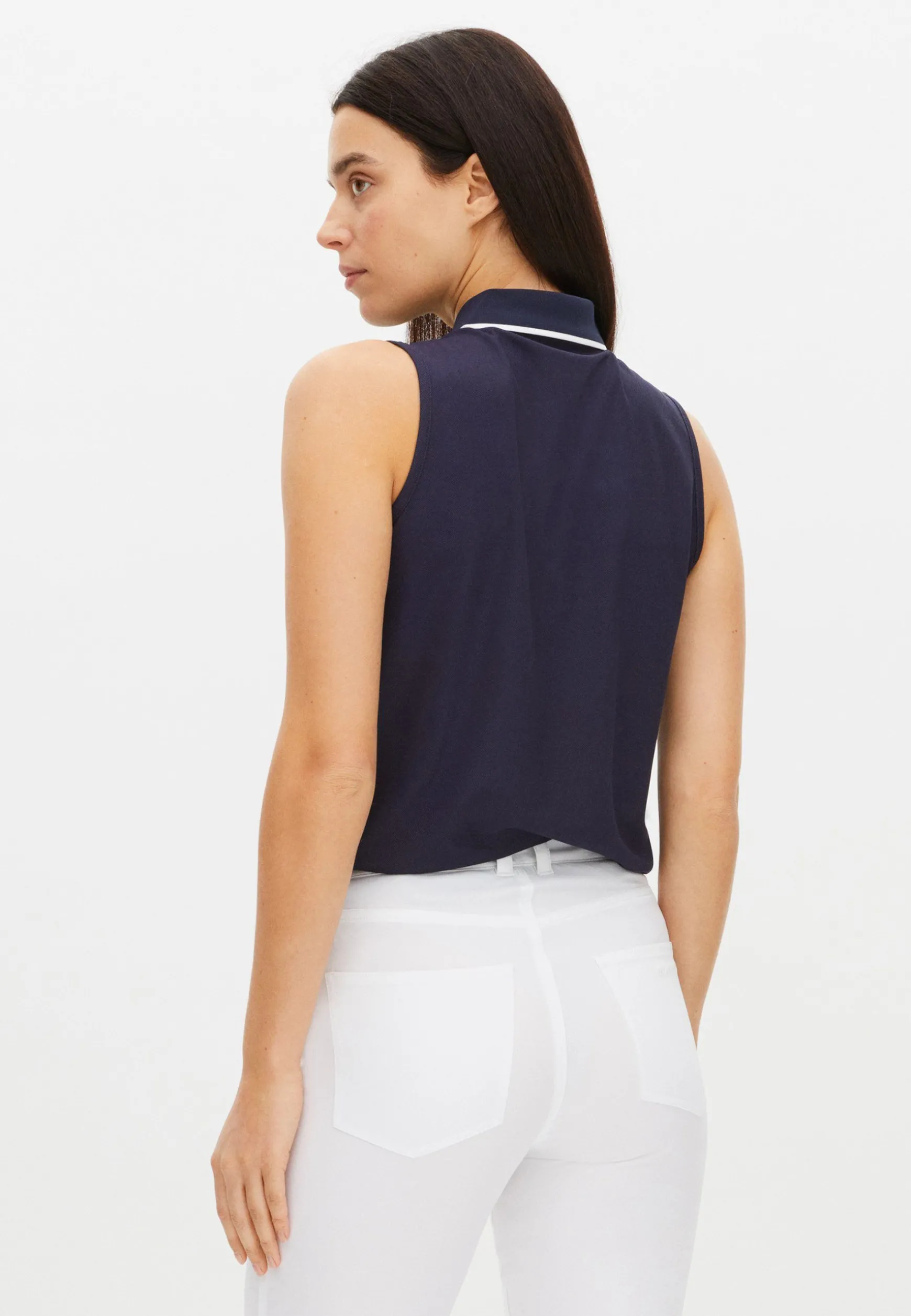 Miriam Sleeveless Poloshirt, Navy