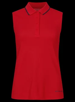 Miriam Sleeveless Poloshirt, Flame Scarlet