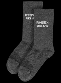 2-pack Logo Socks, Dk Grey Melange