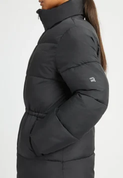 Pebble Drawstring Coat, Black