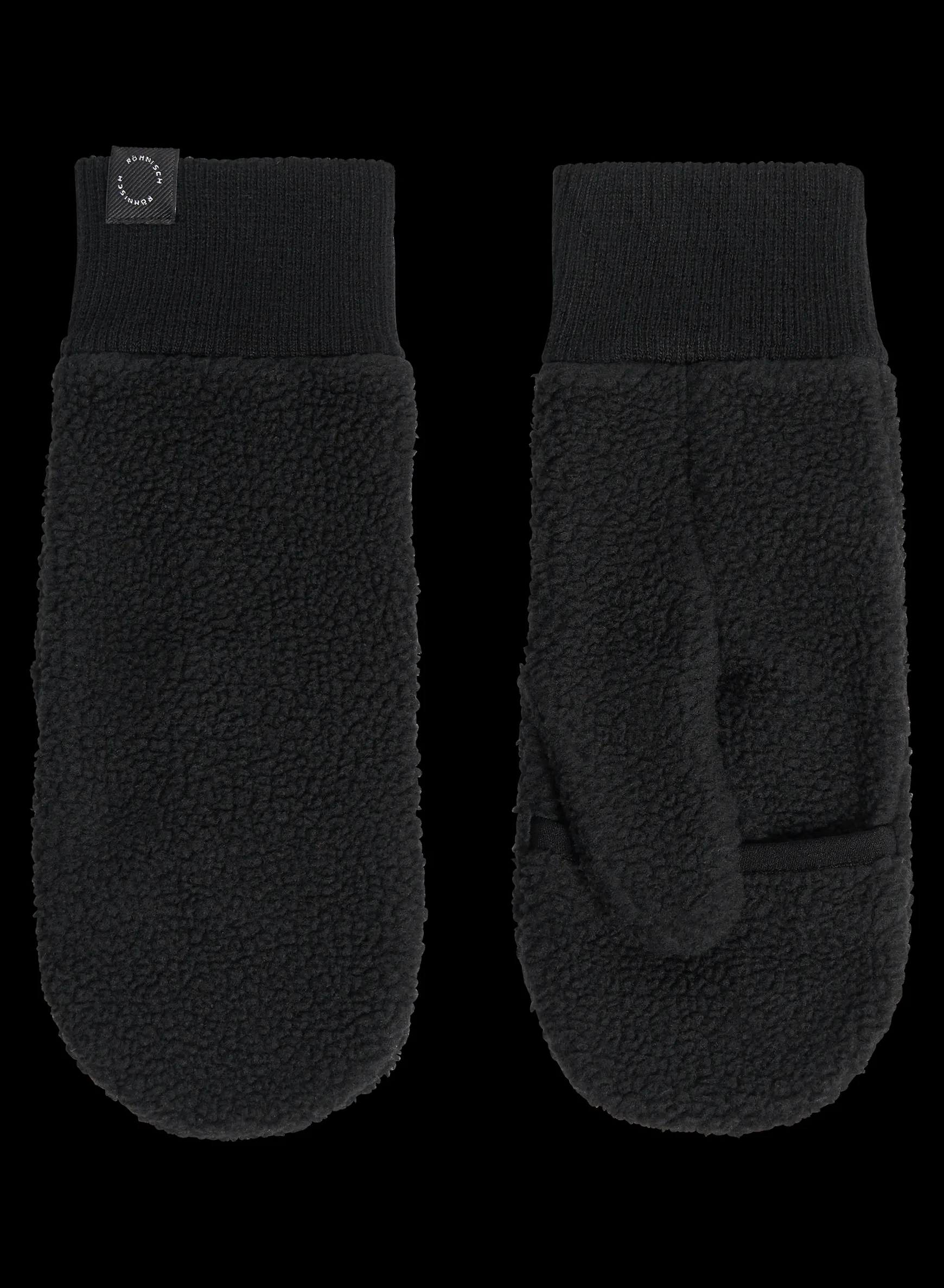 Pile Mittens, Black