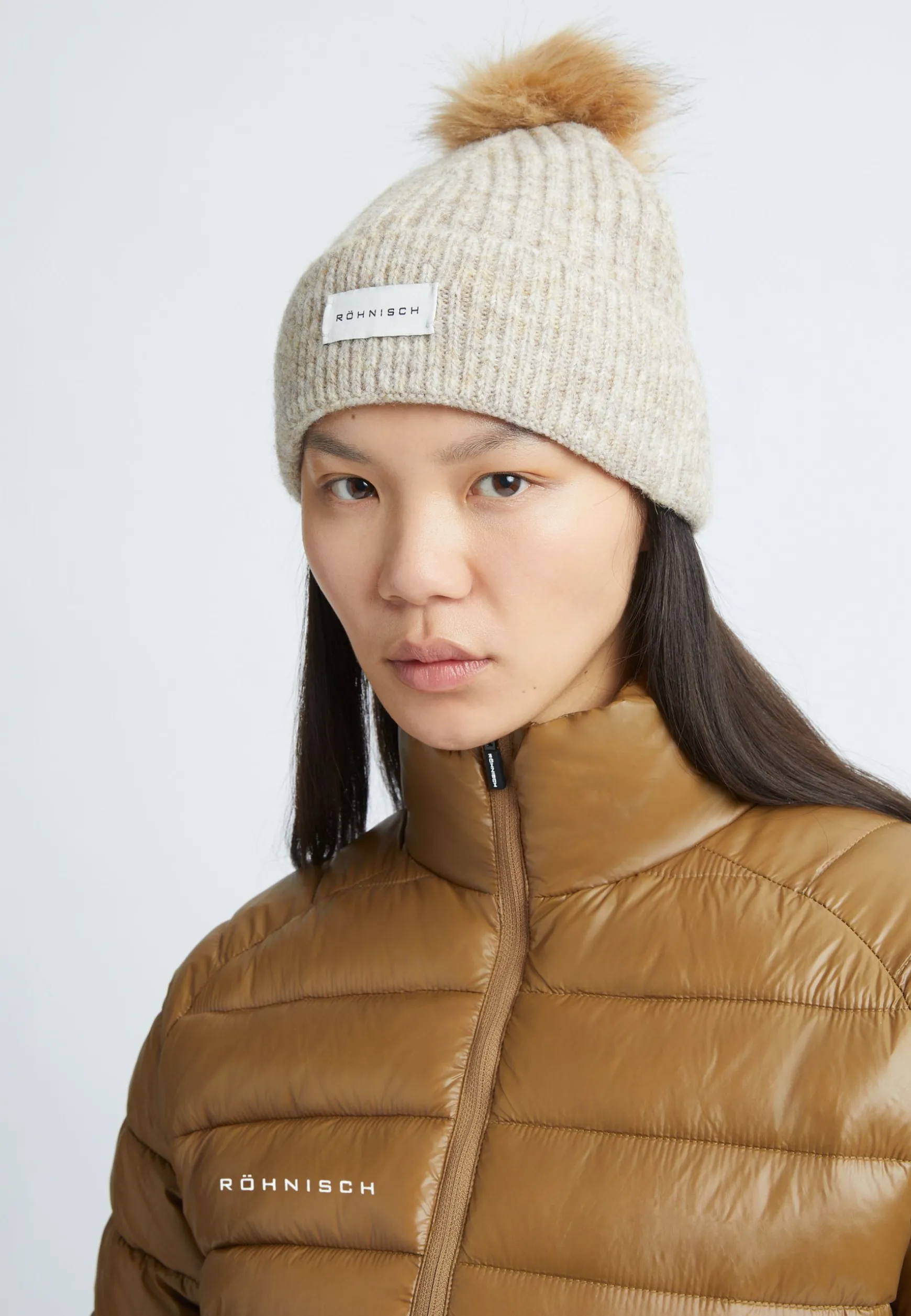 Pom Rib Beanie, Safari