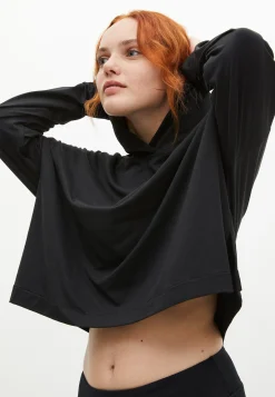 Soft Cropped Hoodie, Black