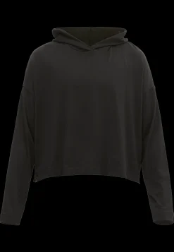 Soft Cropped Hoodie, Black